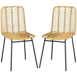 Комплект от 2 стола за хранене в бохо стил, PE ратан - Image 9