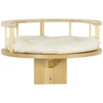 PawHut Стенно котешко легло със защитен ръб и възглавница - Image 8