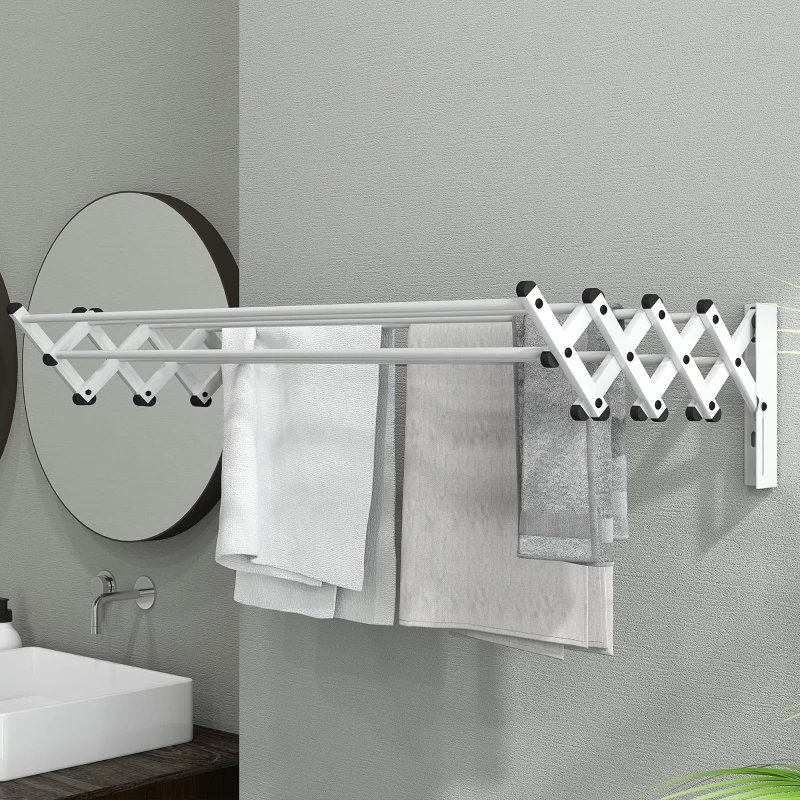 TqC36c195885a6d1d.jpg HOMCOM Сушилник за дрехи, алуминиев, регулируем - Image 7