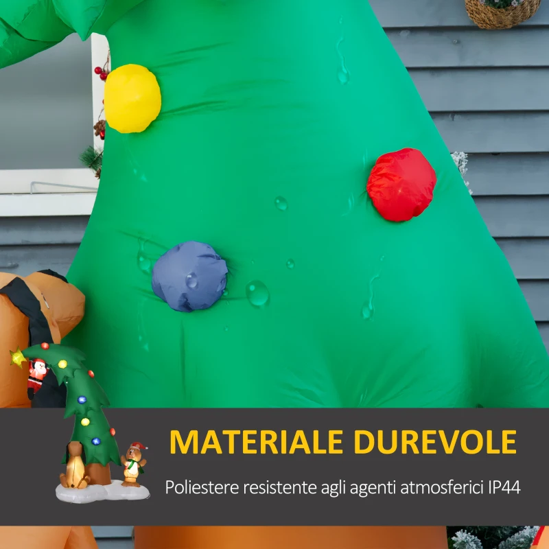 udd29e194960c598f.jpg Надуваема коледна елха HOMCOM с 11 LED светлини, 223 см - Image 6