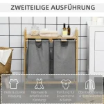 Кош за пране HOMCOM, Кош за пране, 2 торби за пране - Image 9