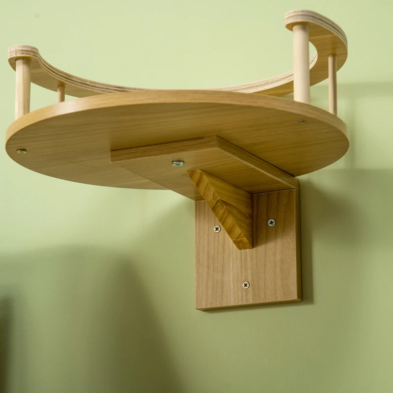 vMG1db19494632c3b.jpg PawHut Стенно котешко легло със защитен ръб и възглавница - Image 10