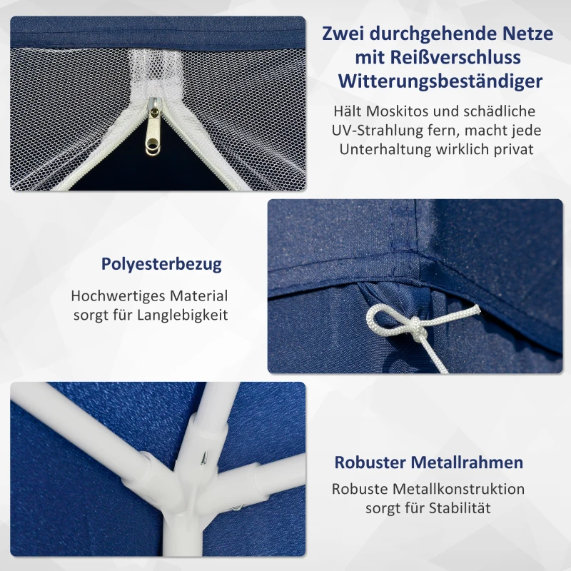 wpGd9d194953e17dd.jpg Градинска шатра Outsunny, с мрежа против комари, 3 x 3 м - Image 9