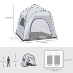 Палатка Outsunny Pop-Up Dome за 4 души, лека, UV 50+ - Image 10